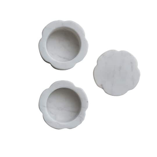 Hello Honey® Elegant White Marble Pinch Pot with Lid